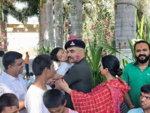 Samprat Institute, the Lieutenant Colonel celebrated Holi with disabled orphans, making the festival inspiring.